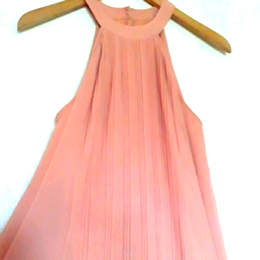 Gianni Bini Peach Dress with Pleated Front Small